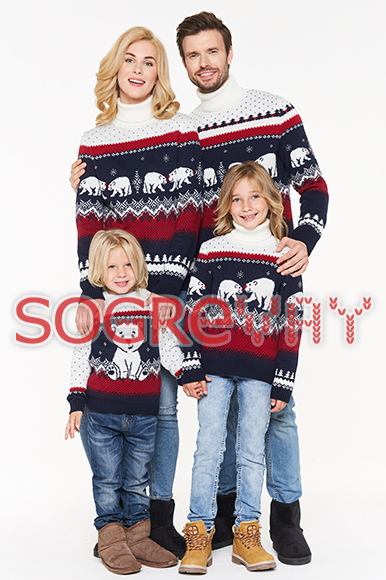 одинаковая одежда в стиле family look: Мишки на севере